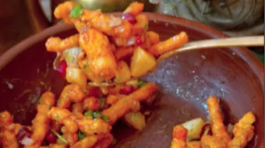 Tedhe Medhe Masala Chaat with chutneys and corn 1